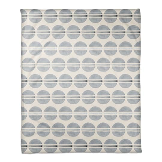 Watercolor Circle Pattern Fleece Throw